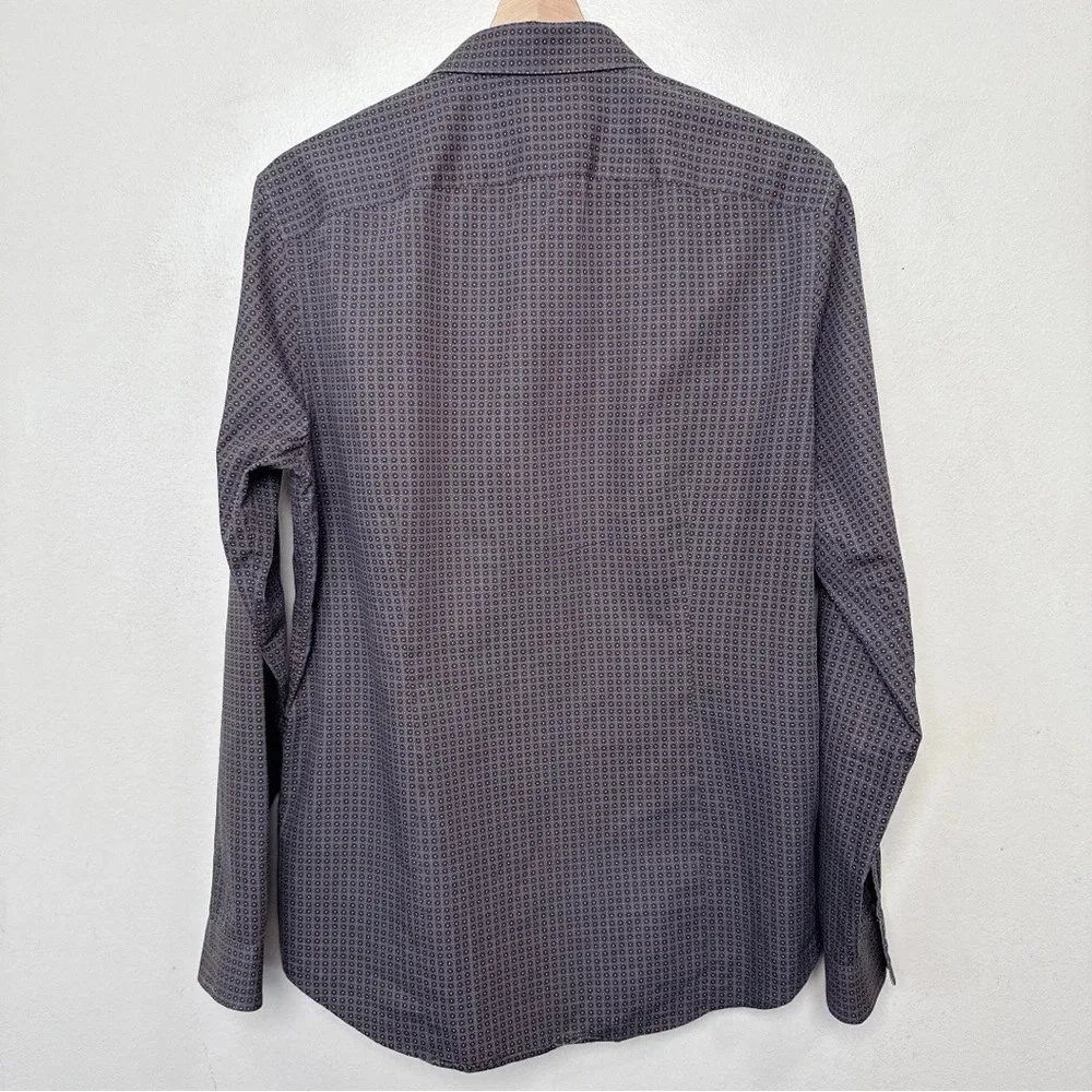 Michael Kors Mens Medium Slim Fit Patterned Printed Button Shirt